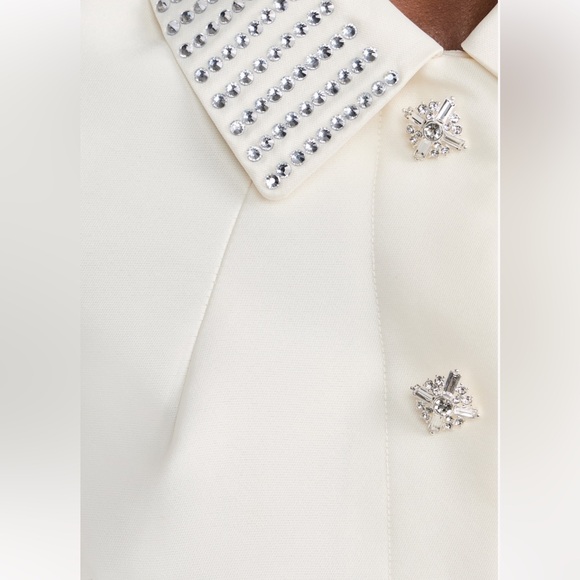 Self Portrait Cream Taffeta Diamante Mini Dress - Picture 3 of 10